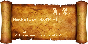 Manheimer Noémi névjegykártya